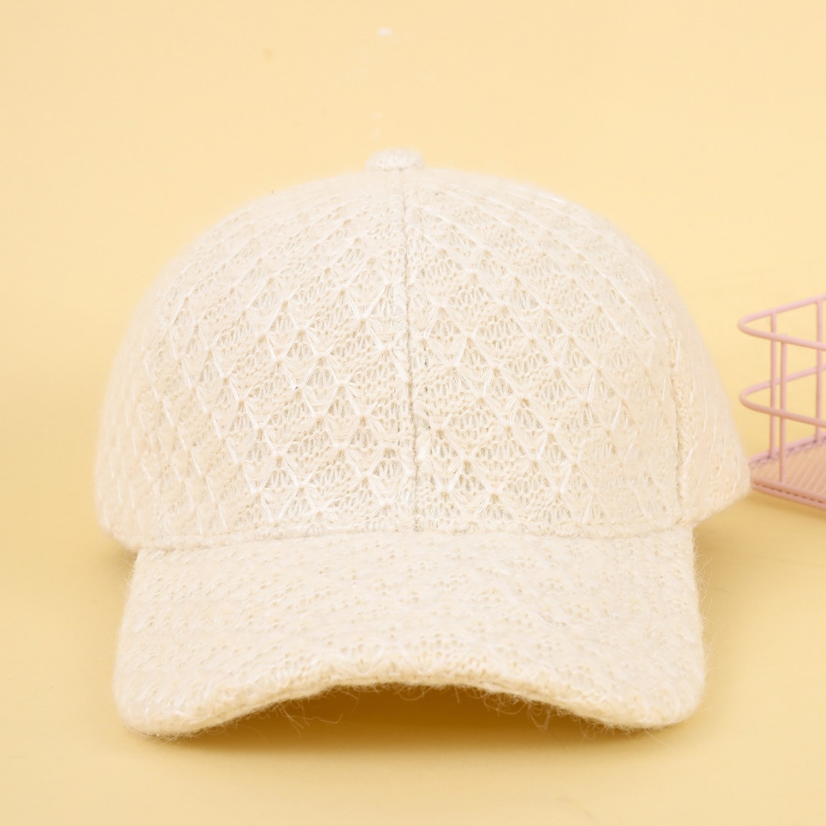 Nuevo Otoño e Invierno gorra de béisbol a cuadros gruesos moda casual todo partido gorra de pico hombres y mujeres usan sombrero de béisbol de lana