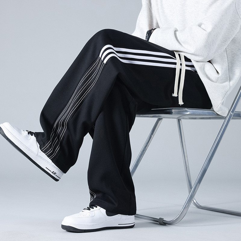 2024 otoño nuevo adolescente relajado ocio pantalones de pierna ancha recta hombre otoño y invierno estudiantes pantalones retrógrados al por mayor