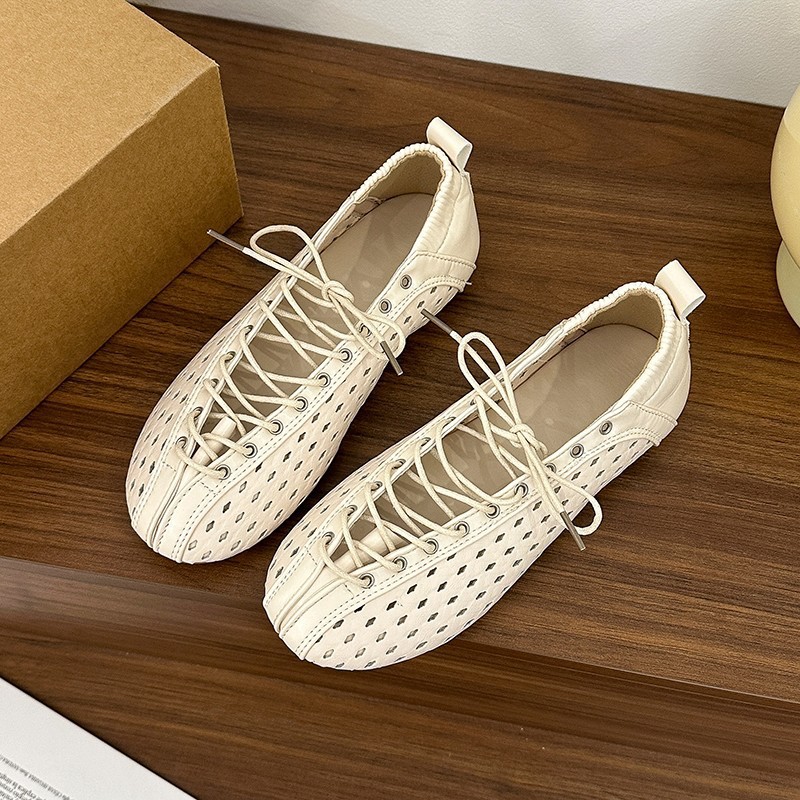 2026 primavera y verano retro correa francesa trenzada correa de agujero Mary Jane zapatos de ballet soleos sandalias romanas