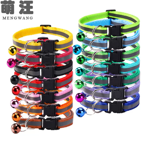 Pet Reflective Collar Cat Puppy Bell Collar Dog Collar Dog Luminous Collar Cat Collar Dog Collar