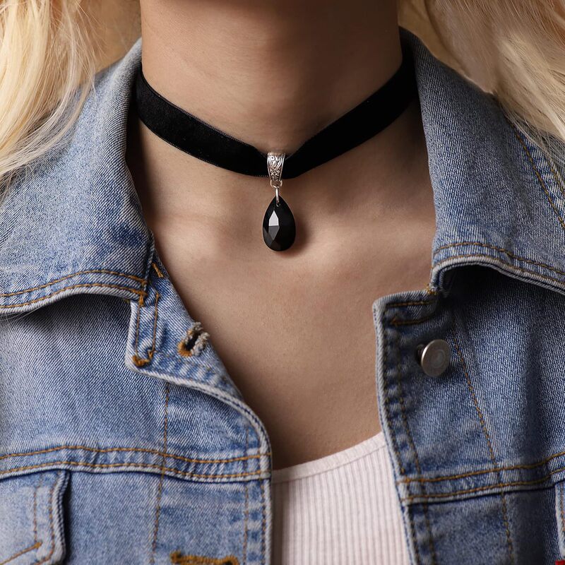 Gothic Retro Victorian Era Choker, Black Choker, Gothic Retro Jewelry Gift