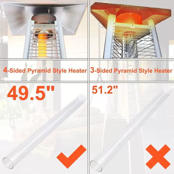 Gas heater accessories, best-selling on Amazon, high-temperature resistant high borosilicate glass tube, individually foam-packed with gasket
