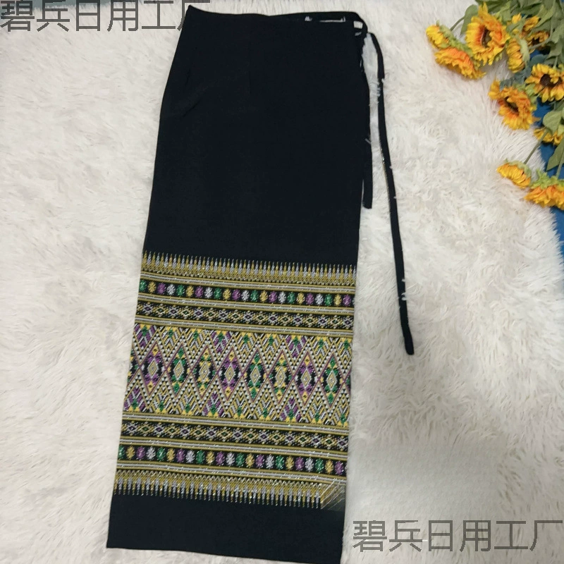 Юньнаньская тайская традиционная юбка-труба из парчи, женская юбка-полуплатье Dai, модная повседневная одежда, лето Xishuangbanna