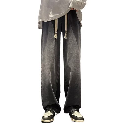 Men's Autumn/Winter Gradual Change Pants, Korean Style, Versatile Jeans, Loose Straight Leg Wide Leg Men's Pants, Spring/Summer Father's Pants