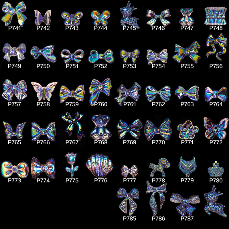 Wholesale manicure Aurora bow jewelry magic color diamond all-match three-dimensional accessories Internet celebrity DIY resin nail jewelry Wholesale manicure Aurora bow jewelry magic color diamond all-match three-dimensional accessories Internet celebrity DIY resin nail jewelry