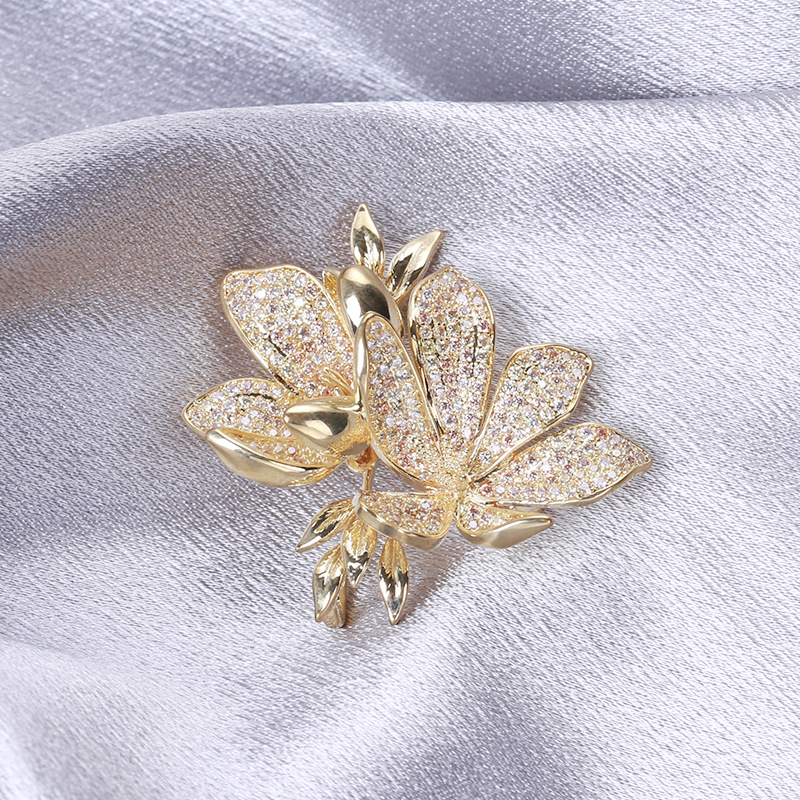 Anniversary, Business Occasion Korean Style Pin Flowers Copper Inlay Zircon Women's Brooches