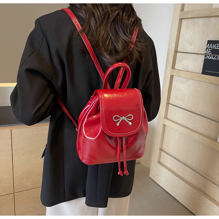 2024 New Fashionable Bucket Bow Korean Edition Casual Shoulder Small Women's Bag Handheld Personalized Backpack_voghion.com
