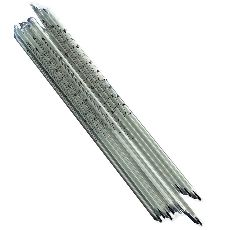 Термометр ртутный стеклянный, 30 см, 0-50/100/200 градусов, белый стержень, точное измерение температуры до 300/360 градусов