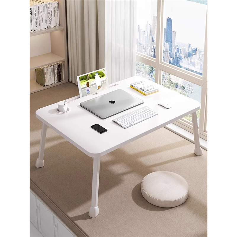 Bedside Small Table, Elevated Folding Table for Home Bedroom, Office Computer Desk, Student Dormitory Study Desk, Bay Window Table