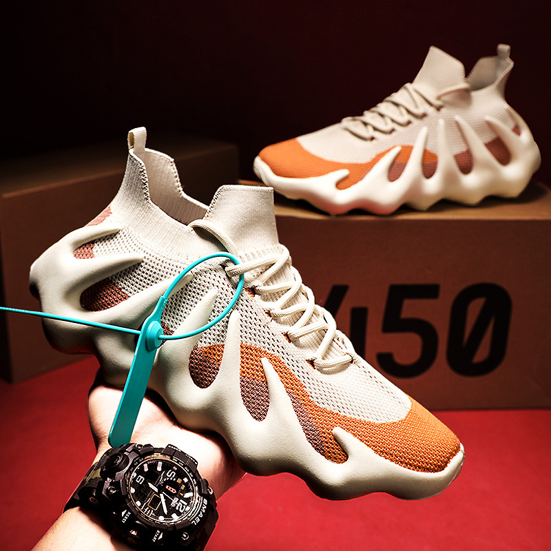 莆田男鞋夏季透氣2024新款八爪魚火山椰子鞋男士飛織運動襪子潮鞋