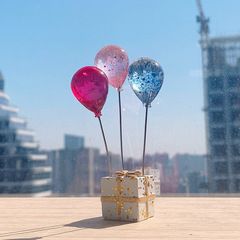 創意ins風 告白氣球汽車擺件透明氣球聖誕節情人節禮品樹脂工藝品