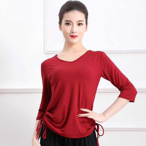 Dance Practice Clothes for Women - Spring and Summer Modal Chinese Dance and Modern Dance Outfits for Adult Art Exam Dance Wear Top