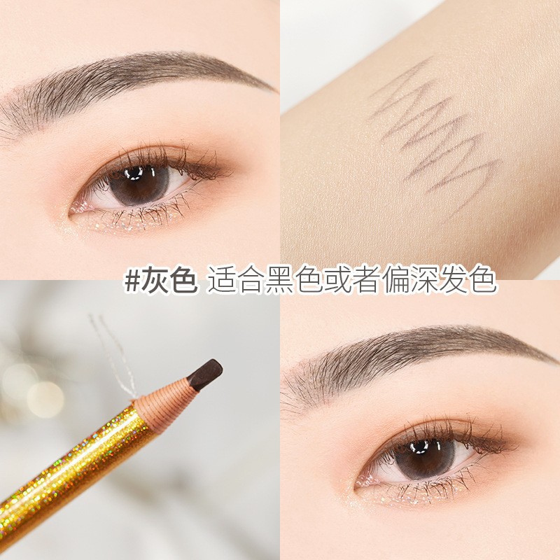 Hengsi 1818 lápiz de cejas de dibujo impermeable y no manchado núcleo duro de madera al por mayor polvo de cejas maquillador maquillaje