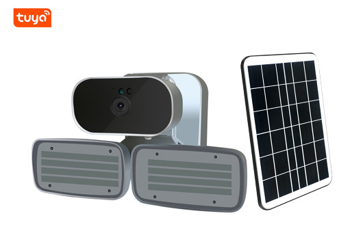 涂鸦智能低功耗太阳能监控摄像机室外庭院壁灯无线高清wifi摄像头