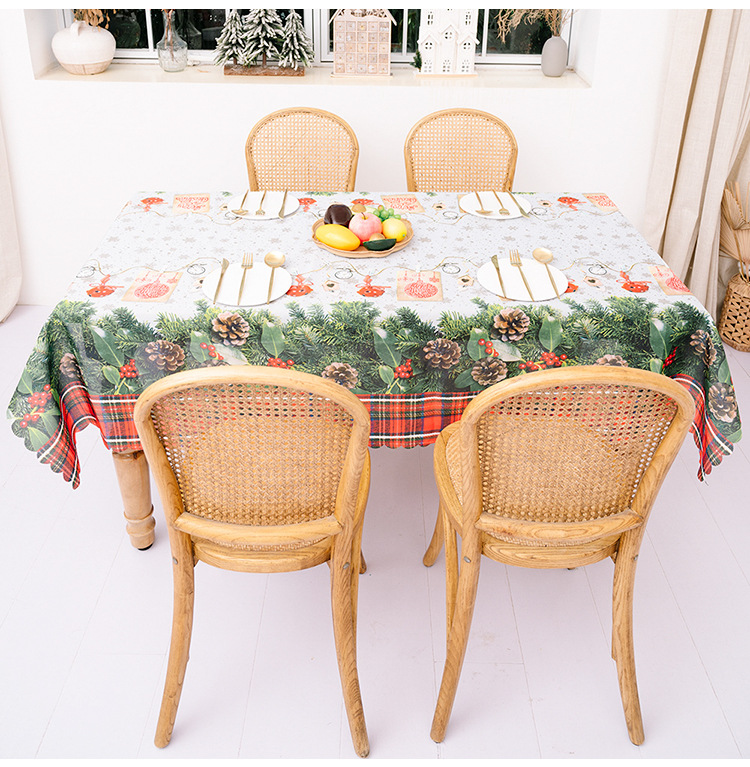 Cross-border New Arrival Christmas Decorative Creative Christmas Printing Tablecloths Table Runners Christmas Table Decoration Supplies display picture 3