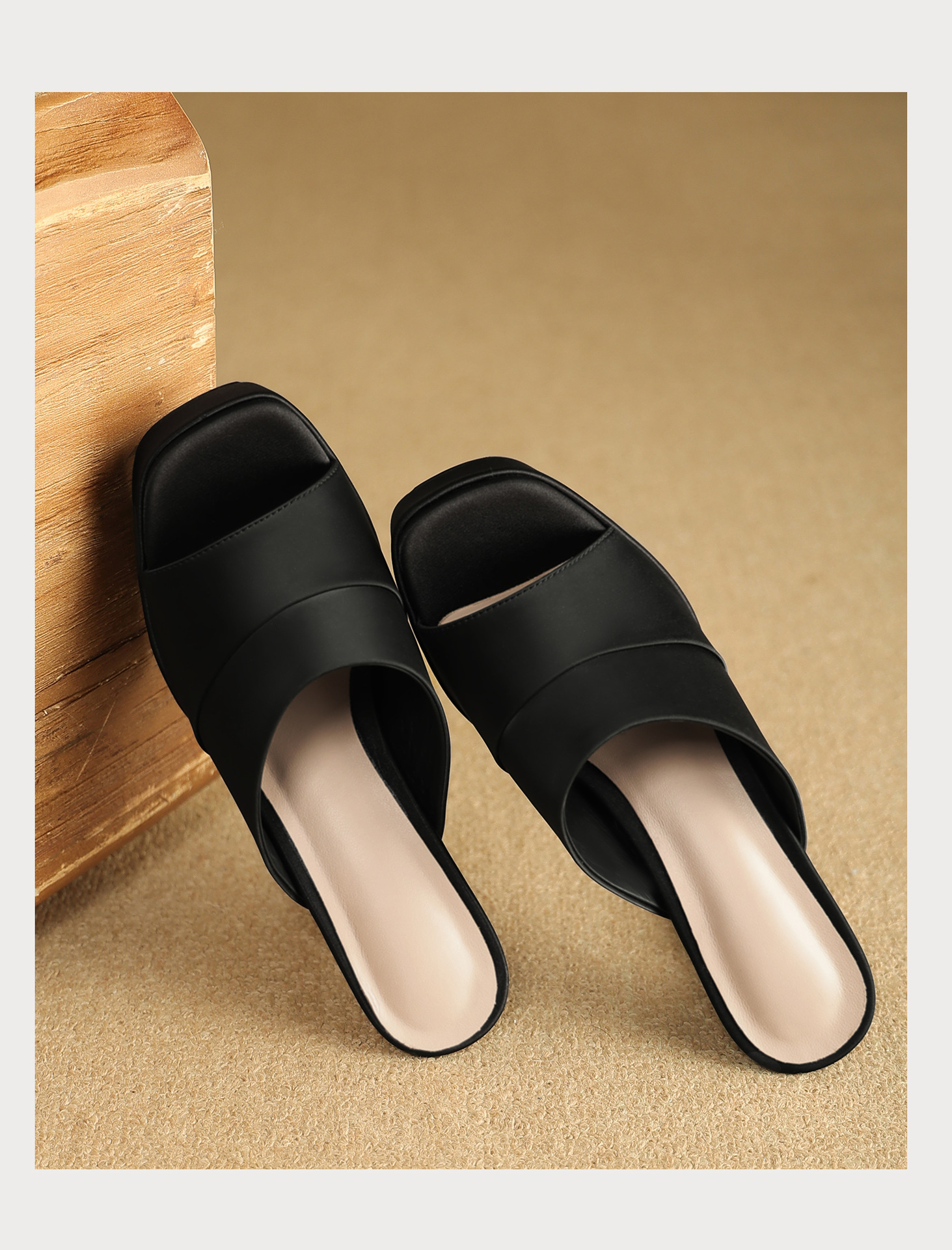 Sandal cao gót nữ quai ngang hở mũi đế platform gót nhọn 9 cm — màu đen, bạc chi tiết 20