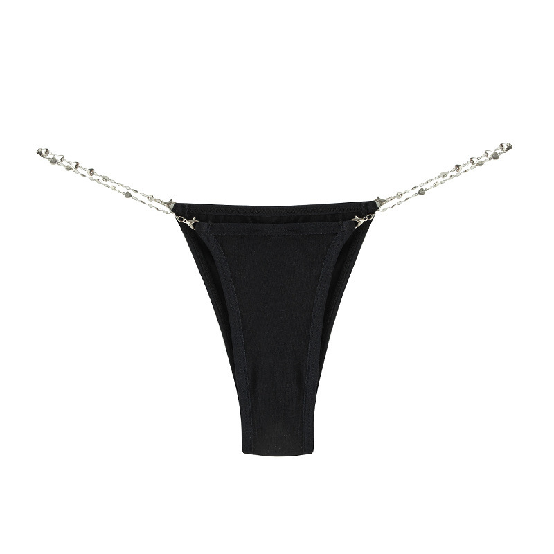 European and American Cross-border Women's Low-waisted Underwear Sexy Ultra-thin Sexy Thin Metal Chain Briefs Women's Thongs European and American Cross-border Women's Low-waisted Underwear Sexy Ultra-thin Sexy Thin Metal Chain Briefs Women's Thongs
