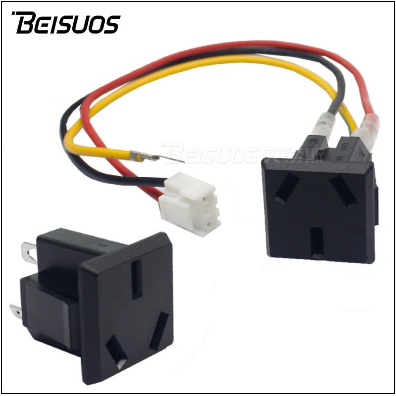 国标三孔插座带线国标卡式嵌入式DB-F-C PDU排插模块带线国标插座