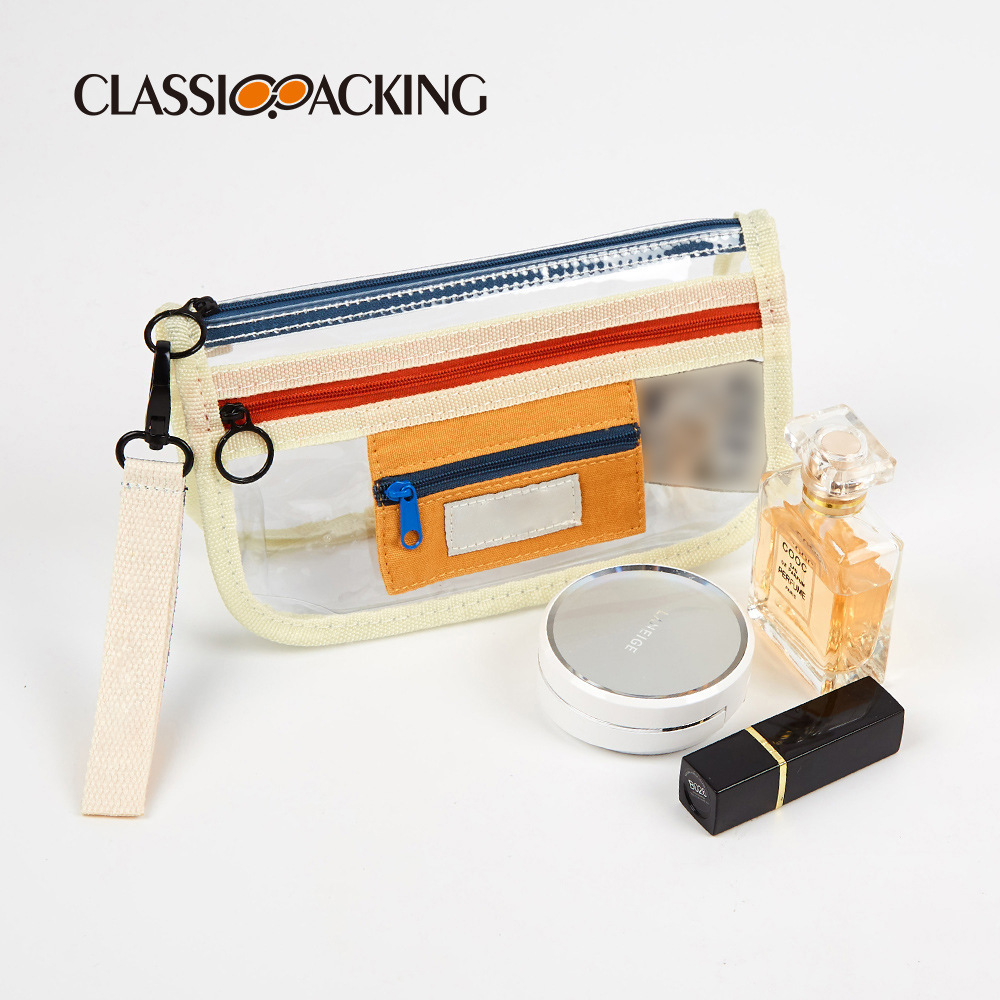 Estuche para lápices simple y transparente, gran capacidad y alto valor, bolsa de papelería de estilo ins japonés, bolsa de cosméticos multifuncional, logotipo impreso