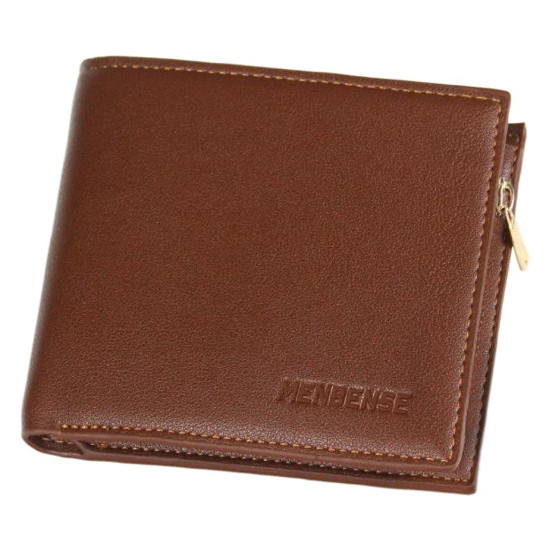 Nueva moda hombres billetera corta bisagra tríptico cremallera moneda bolsillo de gran capacidad billetera de los hombres