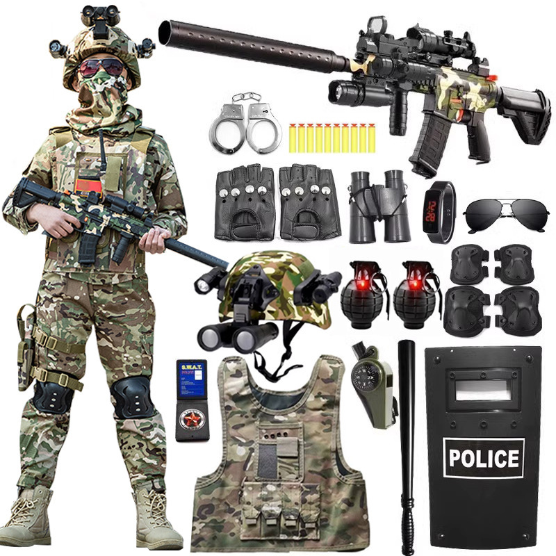 Children's Toys suit Boys Military Clothing Real Outdoor Clothes Camouflage Special Forces Class III A Small Police Equipment