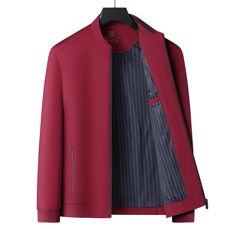 Primavera y otoño chaqueta de cuello de hombre de alta calidad de otoño nuevo estilo de negocios ocio de mediana edad papá vestido chaqueta ejecutiva para hombre image 9