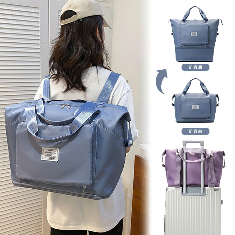 Bolsa de viaje plegable portátil de corta distancia para mujer bolsa de almacenamiento de espera de viaje de gran capacidad bolsa de equipaje de entrega de una pieza Bolsa de fitness