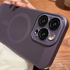 適用於iphone15磁吸散熱網格蘋果14pro手機殼12水晶板11護鏡膜13p