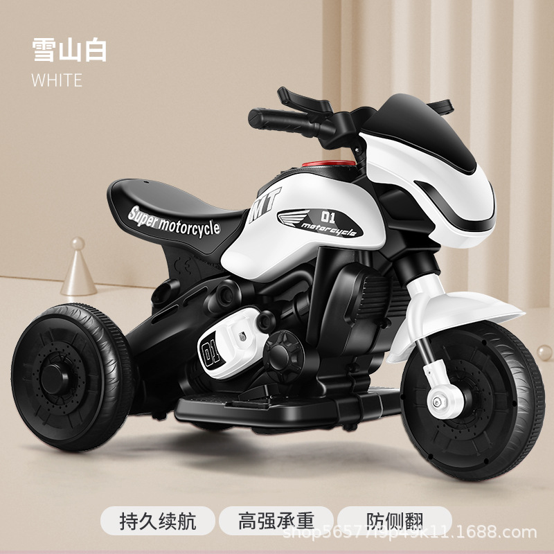 Coche de la batería del bebé del triciclo de la motocicleta eléctrica de los niños pueden sentarse en la defensa humana Flip carga coche de juguete de control remoto