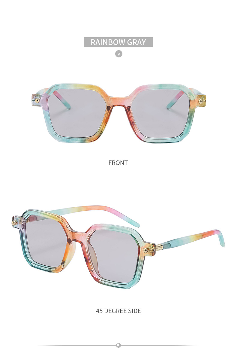 Unisex Fashion Gradient Color Pc Square Metal Sunglasses display picture 16