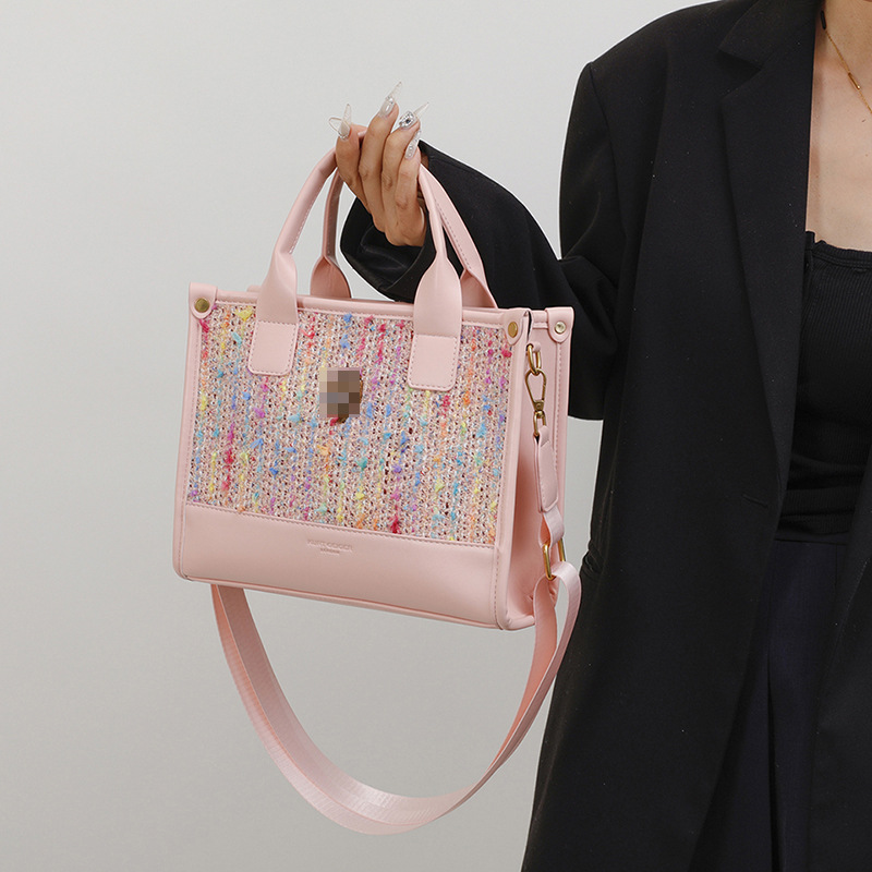 Bolso tote de lana transfronterizo nuevo bolso de gran capacidad con fragancia pequeña de ins