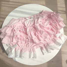 新款嫩粉色南瓜裤可爱蛋糕裙撑裤打底多层防狼少女短裤