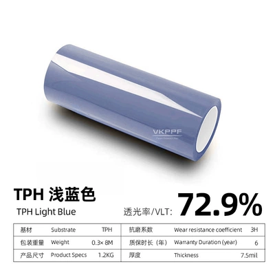 high light transmittance, self-repairing, available – Car headlight protective film - light-blue-30cm10m