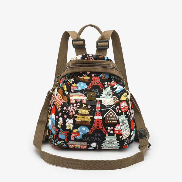 Anfman Fashion Joker Japanese Cotton and Linen Shoulder Crossbody Bag Casual Travel Backpack Factory Outlet