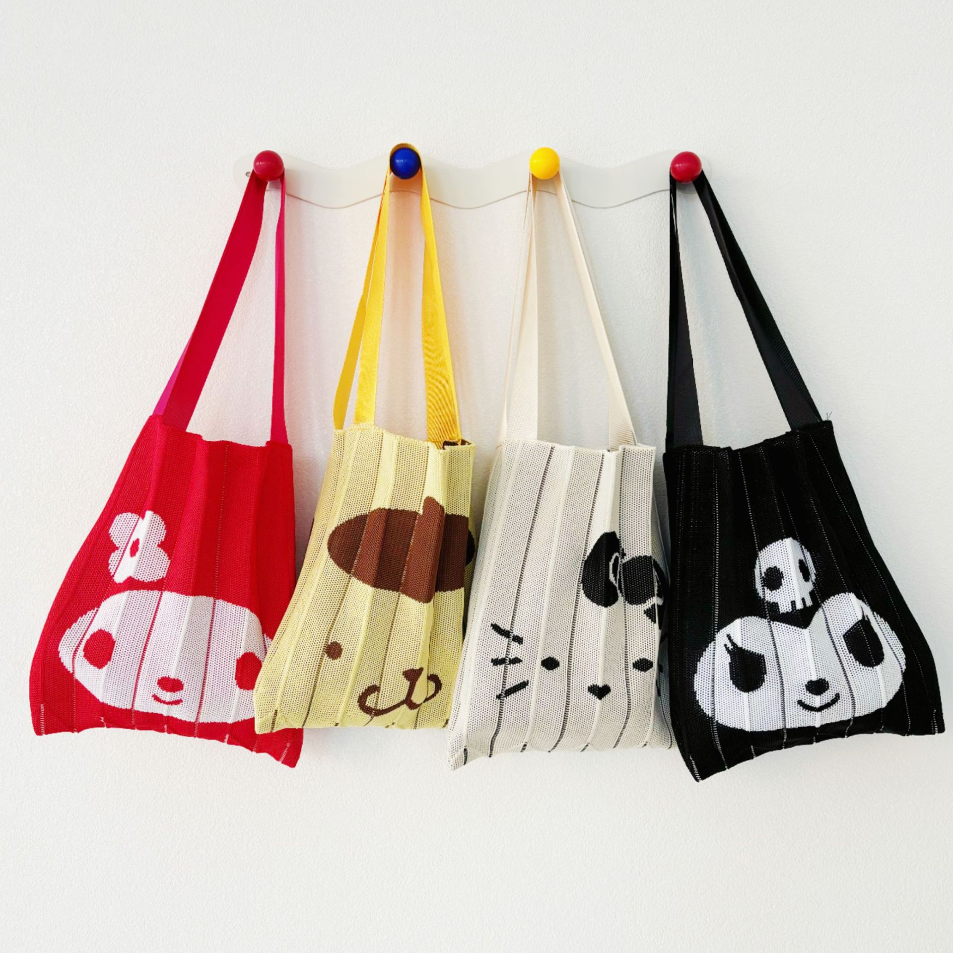 女单肩包JOSEPH&STACEY三丽鸥HelloKitty联名百褶可爱针织手提袋