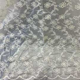 蕾丝布料ins夏季纯棉裙子服装婚纱面料DIY女装棉布全棉刺绣镂空布