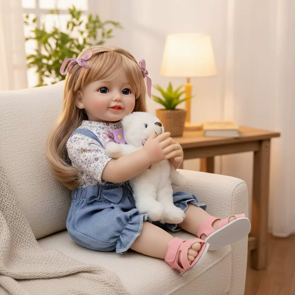 22寸新重生娃娃女孩仿真婴儿娃娃玩具人偶公仔摆件礼物育婴教具