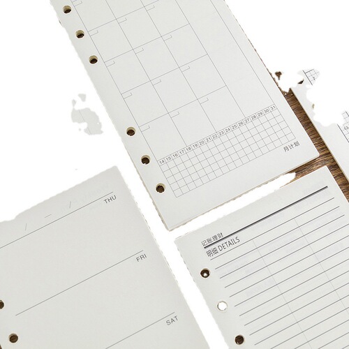 6-hole loose-leaf inner core A6 handbook replacement core grid diary plan dot matrix TODO multiple choices inner page book