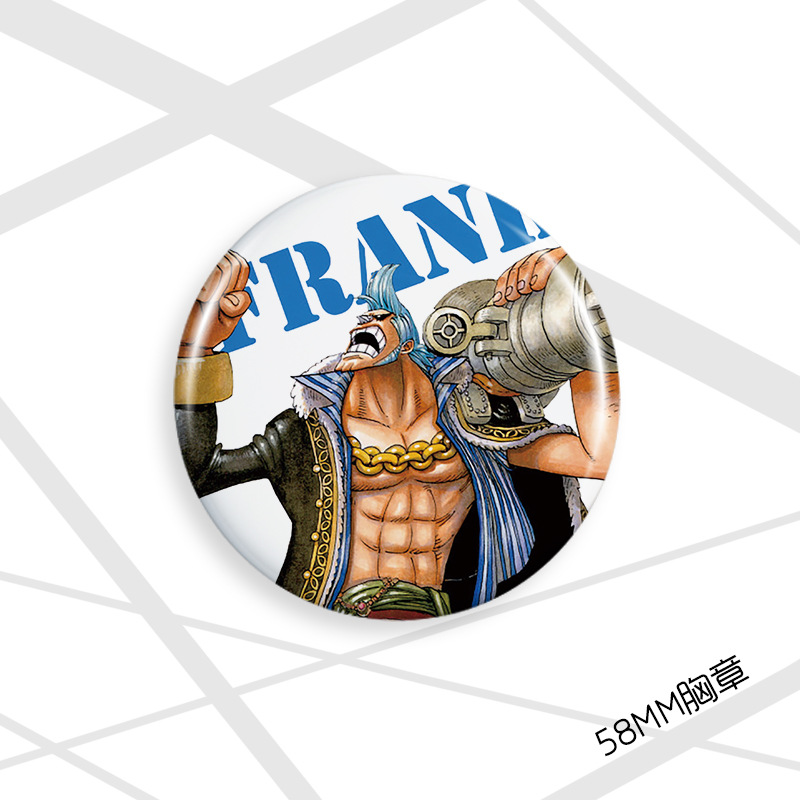 Insignia pirata 58mm Luffy Joba Sauron Nami Xiangji Ace insignia de dibujos animados broche de regalo