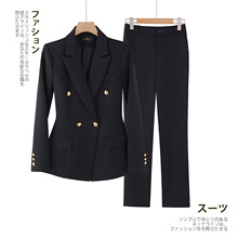 秋冬新款女套装大学生公务员面试职业装时尚显瘦气质免烫西服正装