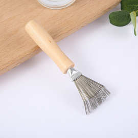 梳子清洁器木质手柄钢丝刷清洁工具家用刷子清洁爪梳清洁顺发刷
