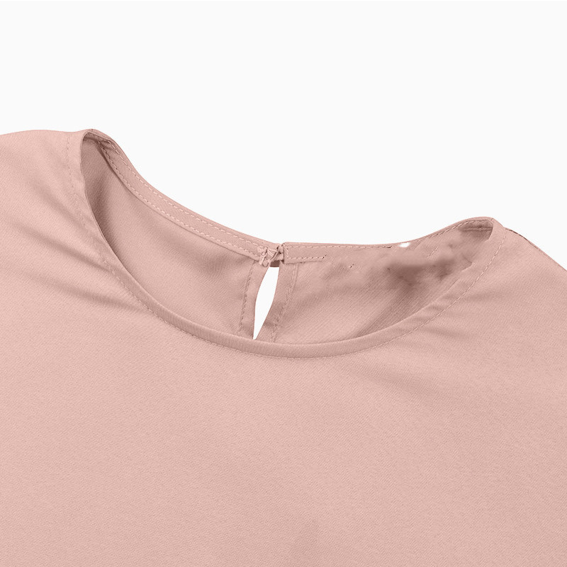 Vestaglia da donna con collo rotondo e marsupio con maniche a lanterna_voghion.com