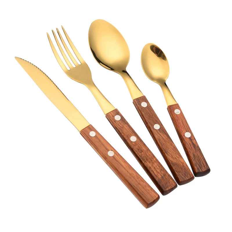 Set stainless steel, tableware, custom-made, 4 piece set