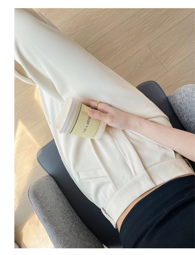 Quần culottes nữ ống rộng cạp cao chất liệu lụa băng mỏng mùa hè — Màu đen thông thường chi tiết 46