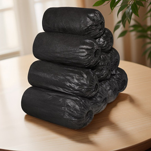 Disposable Shoe Covers Non-Woven Black Thickeneded Wear-Resistant Dust-Proof Anti-Slip Household Foot Covers Adult Hospitality Machine Room Foot Covers