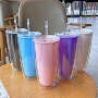 学生夏天双层大容量吸管杯