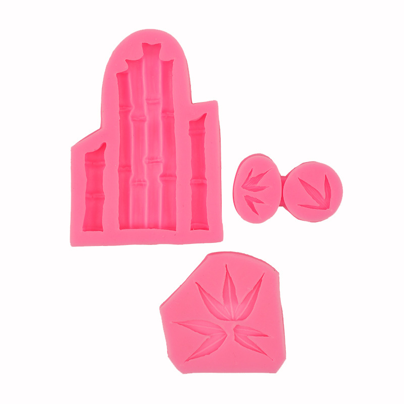 Bambú hoja de bambú fondant pastel de silicona molde para hornear DIY chocolate molde galleta ritmo seco molde de la torta