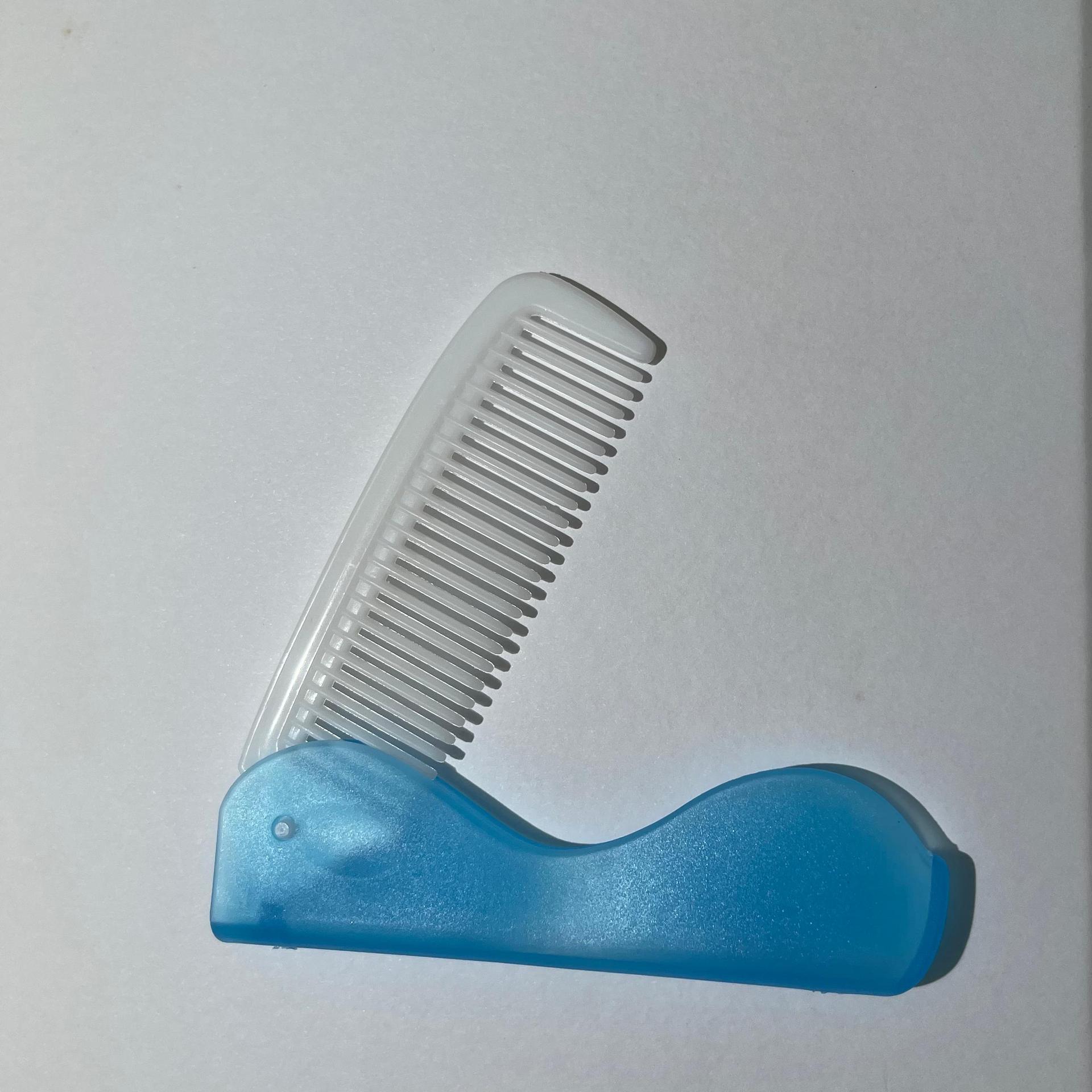 접이식 빗, 하늘색, OPP 개별 포장 (기계 포장/수작업 포장 랜덤 발송)