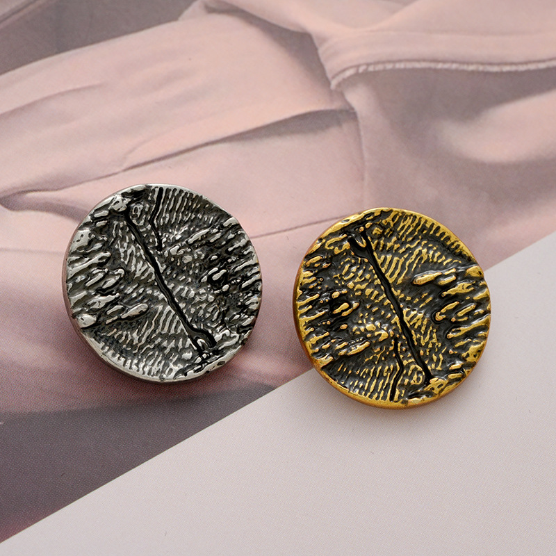 复古极简英伦韩版废土风褶皱男女士百搭风衣衬衫外套西装毛衣扣子