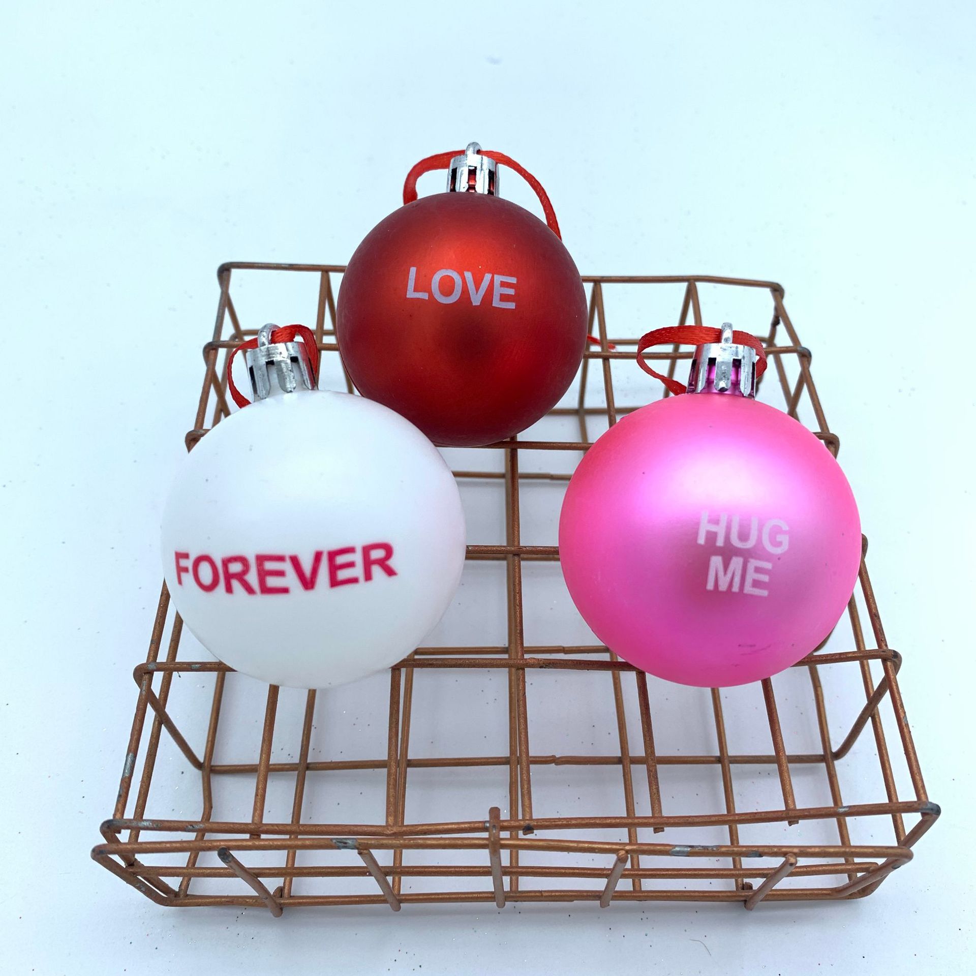 Explosiones transfronterizas del día de San Valentín colgantes de bola pintada escena de globo de cumpleaños Navidad decoración de bola colgante